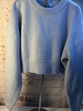 Jon & Anna Pale Blue Cropped Crewneck Sweater